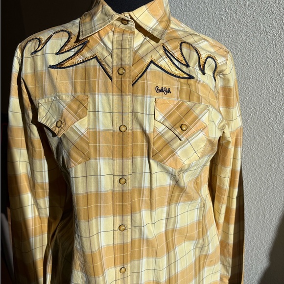 Cruel Girl Yellow Plaid Button Down Shirt - Picture 2 of 7
